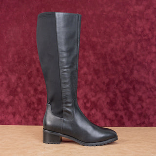 Blondo Women Starling Black Leather Waterproof Lug Block Heel Knee Boots sz 8.5