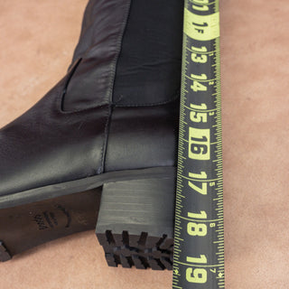 Blondo Women Starling Black Leather Waterproof Lug Block Heel Knee Boots sz 8.5