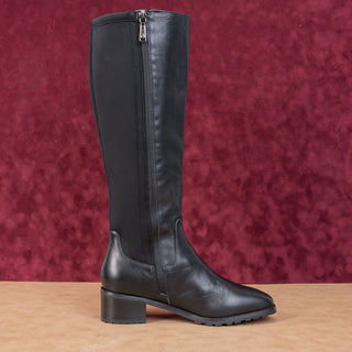 Blondo Women Starling Black Leather Waterproof Lug Block Heel Knee Boots sz 8.5