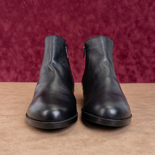 David Tate Women Golden Wide Black Leather Ankle Chelsea Boots Size 12