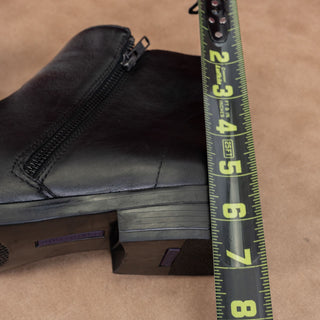 David Tate Women Golden Wide Black Leather Ankle Chelsea Boots Size 12