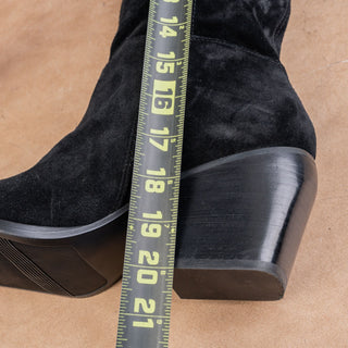 Naturalizer Women Fae Black Suede Wide Calf Fashion Western Knee Boots sz 11