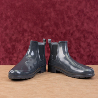 Hunter Refined Slim Nebula Grey Gloss Women Rain Boots size 10