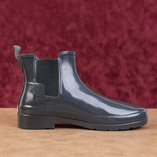 Hunter Refined Slim Nebula Grey Gloss Women Rain Boots size 10