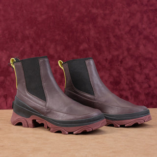 Sorel Women Brex Waterproof Burgundy Leather Chelsea Ankle Boots size 11