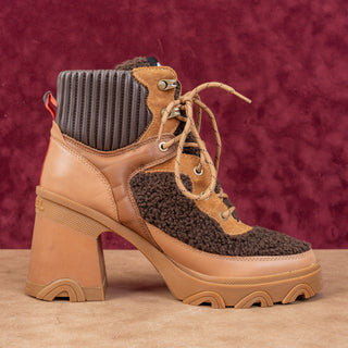 Sorel Women Brex Cozy Heel Waterproof Brown Leather Lace-up Ankle Boots sz 11