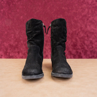 Sofft Women Sharnell Low Distress Black Suede Back Lace-up Mid Calf boots sz 8