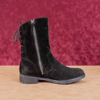 Sofft Women Sharnell Low Distress Black Suede Back Lace-up Mid Calf boots sz 8