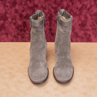 Trask Women Madison Waterproof Grey Suede Moto Biker Buckle Boots size 11