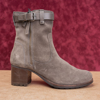 Trask Women Madison Waterproof Grey Suede Moto Biker Buckle Boots size 11