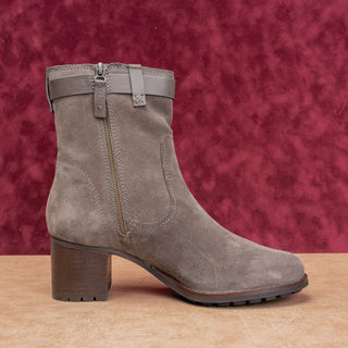 Trask Women Madison Waterproof Grey Suede Moto Biker Buckle Boots size 11