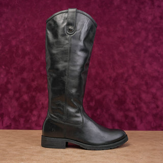 Frye Women Melissa Button Black Leather Equestrian Riding Lug Sole Boots Size 6