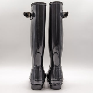 Hunter Women Original Grey Tall Gloss Rubber Rain Boots Size 7