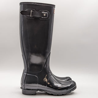 Hunter Women Original Grey Tall Gloss Rubber Rain Boots Size 7
