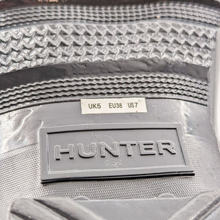 Hunter Women Original Grey Tall Gloss Rubber Rain Boots Size 7