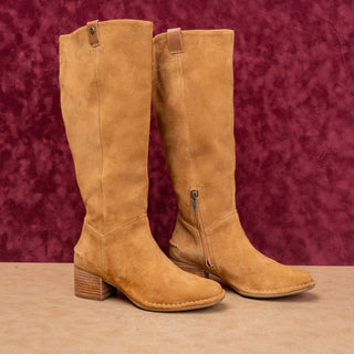 UGG Women Arana Chesnut Suede Western Riding Heel Knee Boots sz 7US EUR38