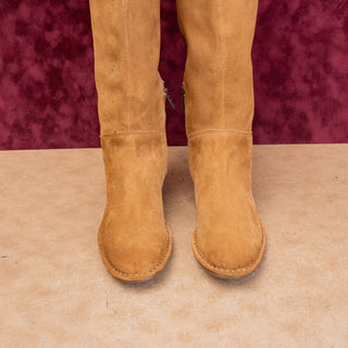 UGG Women Arana Chesnut Suede Western Riding Heel Knee Boots sz 7US EUR38