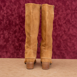 UGG Women Arana Chesnut Suede Western Riding Heel Knee Boots sz 7US EUR38