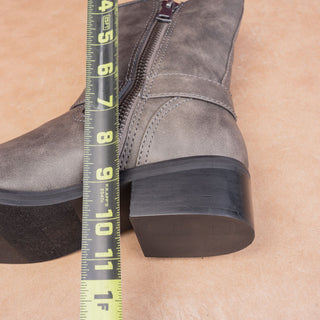 Open Edit Women Jab Moto Festival Grey Vegan Leather Harness Boots sz 9.5