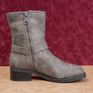 Open Edit Women Jab Moto Festival Grey Vegan Leather Harness Boots sz 9.5