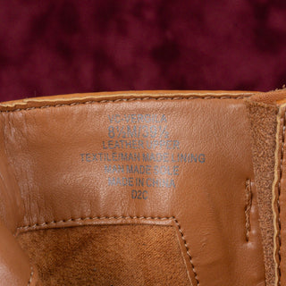 Vince Camuto Women Vergila Caramel Leather Moto Biker Chunky Boots Size 8.5
