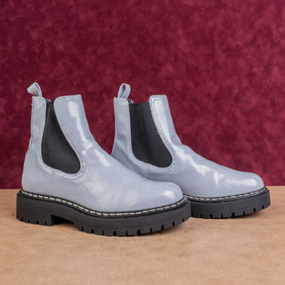 Circus NY Women Vegan Blue Leather Festival Platform Chelsea Boots sz 11US EUR41