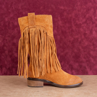 Lucky Brand Women Brown Suede Boho Western Cottage Frindge Country Boots sz 7