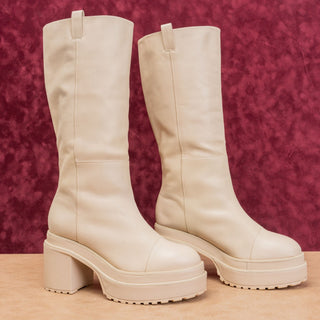 Cult Gaia Women Hanna Ivory Platform Festival Fashion Party Boots sz 11US EUR41