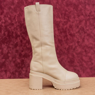 Cult Gaia Women Hanna Ivory Platform Festival Fashion Party Boots sz 11US EUR41