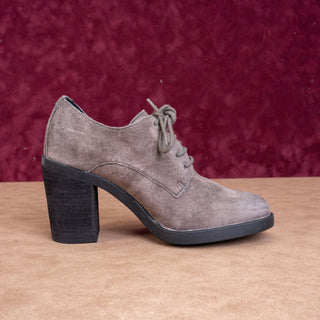 Born Women Jolene Grey Suede Lace-up Heel Fashion Shoes sz 7.5