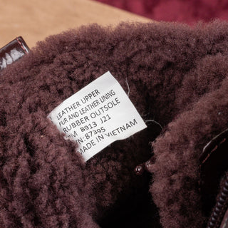 Tory Burch Wmn Miller Shearling Lined Burgundy Leather Zip Combat Boots sz 7