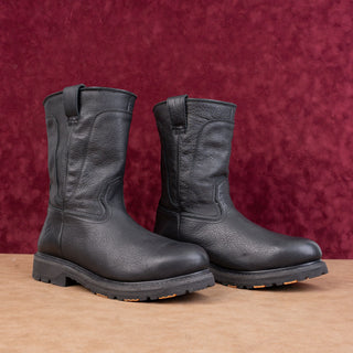 Hawx Men Industrial Black Leather Comp Toe Work Boots sz12