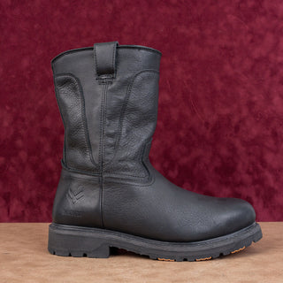 Hawx Men Industrial Black Leather Comp Toe Work Boots sz12