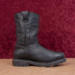 Hawx Men Industrial Black Leather Comp Toe Work Boots sz12
