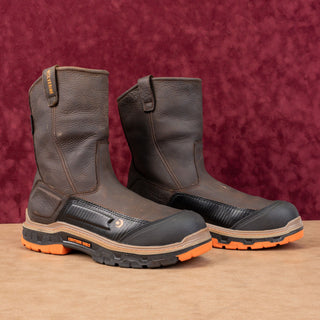 Wolverine Men Overpass CarbonMax Wide Fit Steel Toe Brown Leather Work Boots 12