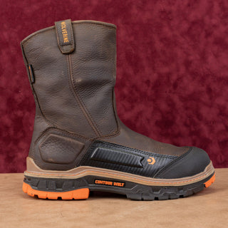 Wolverine Men Overpass CarbonMax Wide Fit Steel Toe Brown Leather Work Boots 12