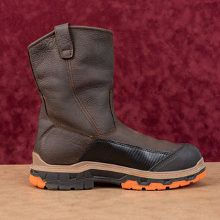 Wolverine Men Overpass CarbonMax Wide Fit Steel Toe Brown Leather Work Boots 12