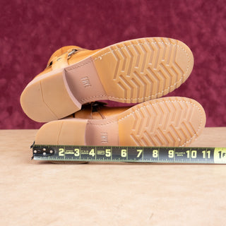 Frye Veronica Harness Short Women Caramel Full Grain Moto Leather Boots sz 9.5