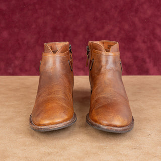 UGG Women Barnett Brown Leather Zip Festival Low Western Ankle Boots sz 6