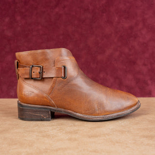UGG Women Barnett Brown Leather Zip Festival Low Western Ankle Boots sz 6
