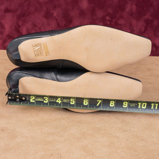 Bibi Lou Women Magda Black Leather Kitten Heel Dress Zip Ankle Boots 10US EUR40