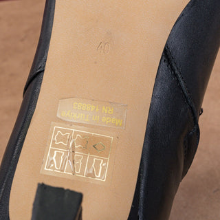 Bibi Lou Women Magda Black Leather Kitten Heel Dress Zip Ankle Boots 10US EUR40