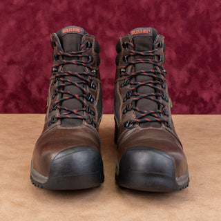 Wolverine Men Mansard Brown Leather Lace-up Waterproof Steel Toe Work Boots 10
