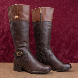 Bandolino Women Brown Leather Vintage Retro Y2K Riding Equestrian Boots sz 7.5