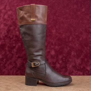 Bandolino Women Brown Leather Vintage Retro Y2K Riding Equestrian Boots sz 7.5