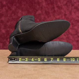 Stuart Weitzman Women Vintage Y2K Black Fabric Retro Zip Ankle Boots sz 8.5