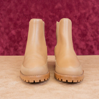 Rebecca Allen Women Brown Leather Weather Chelsea Lug Ankle Boots sz 7.5