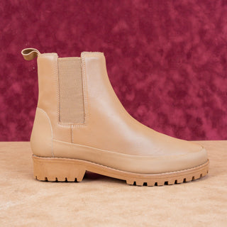 Rebecca Allen Women Brown Leather Weather Chelsea Lug Ankle Boots sz 7.5