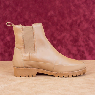 Rebecca Allen Women Brown Leather Weather Chelsea Lug Ankle Boots sz 7.5