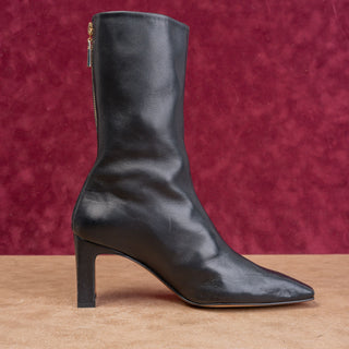 Lafayette 148 Wmn Anna Dress Back Zip Square Mid Leather Boots size 6.5US EUR37